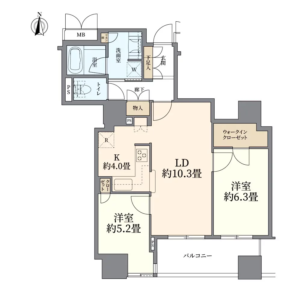 淀屋橋アップルタワーレジデンス 間取り図例