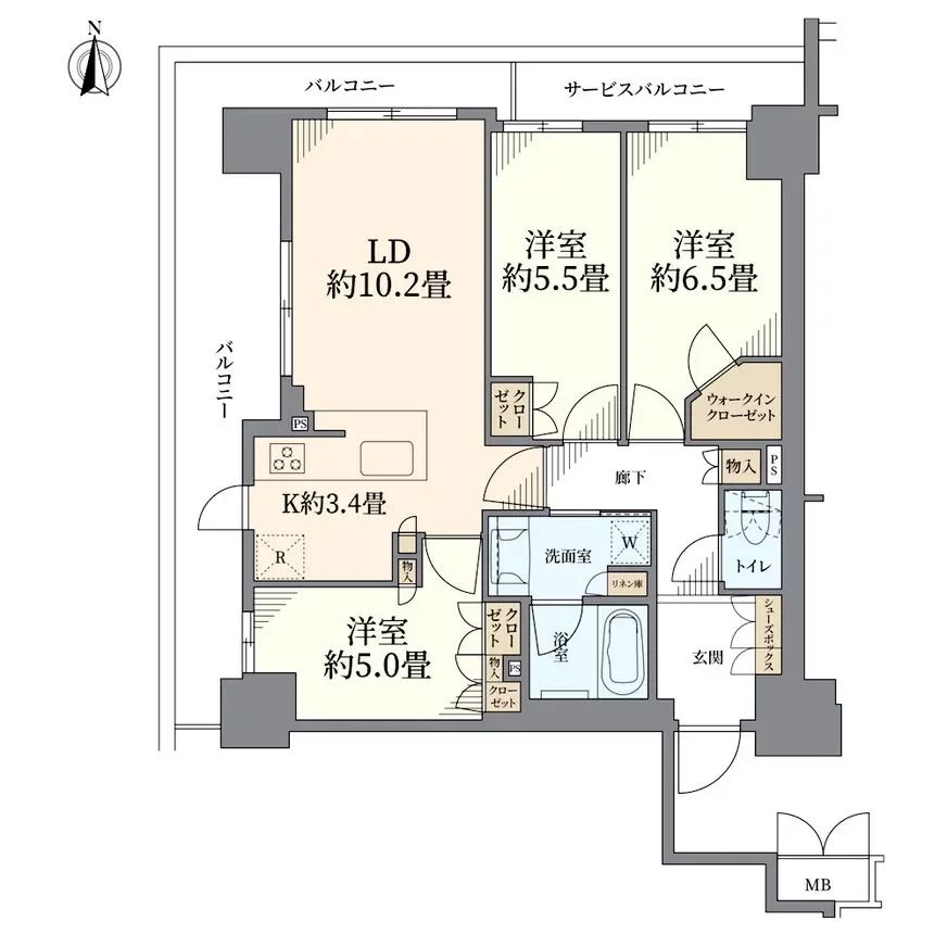 ブランズタワー御堂筋本町 間取り図例