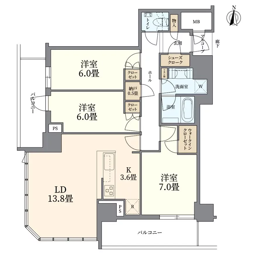 プレミストタワー大阪新町ローレルコート 代表間取り1