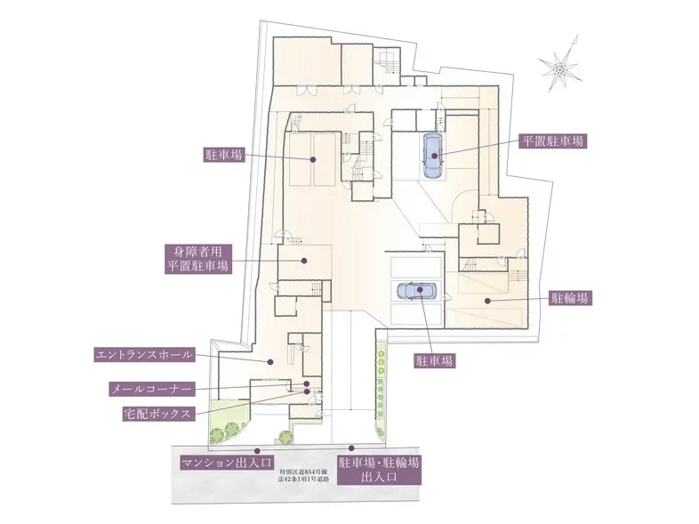 ロイヤルシーズン西麻布 敷地配置図