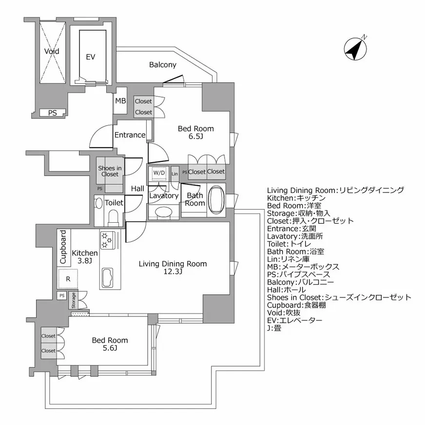 プレミスト赤坂翠嶺 間取り図例