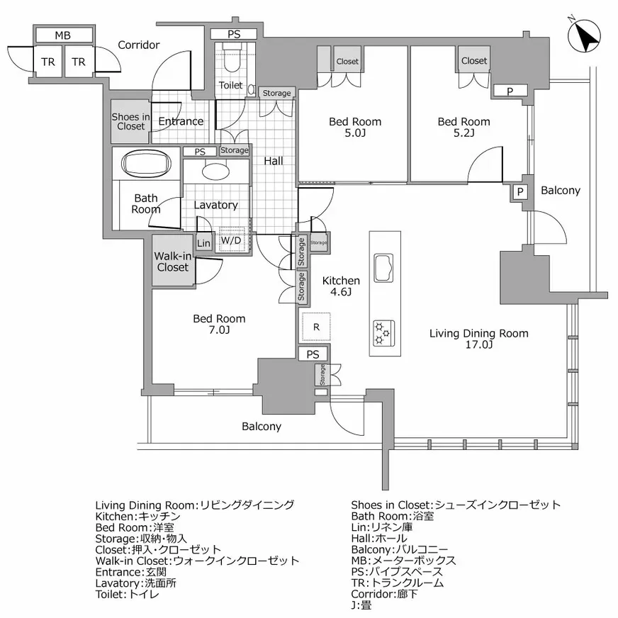 ブランズ愛宕虎ノ門 間取り図例