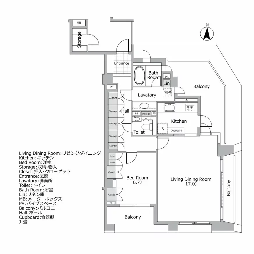 パークコート南麻布ヒルトップレジデンス 間取り図例