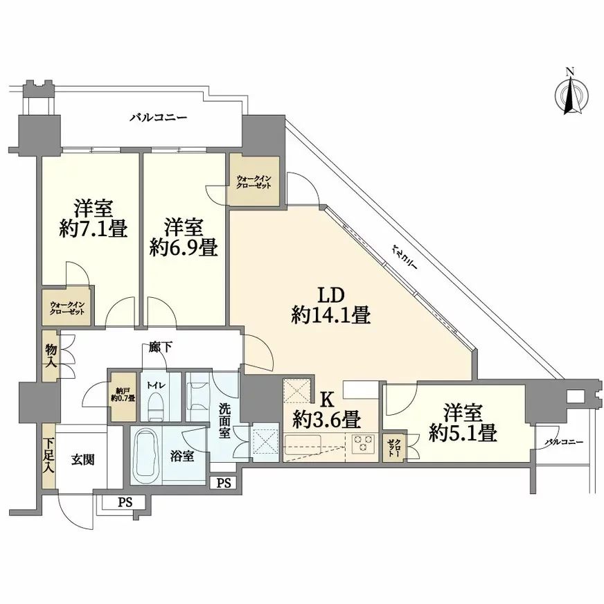 コスモポリス品川 間取り図例