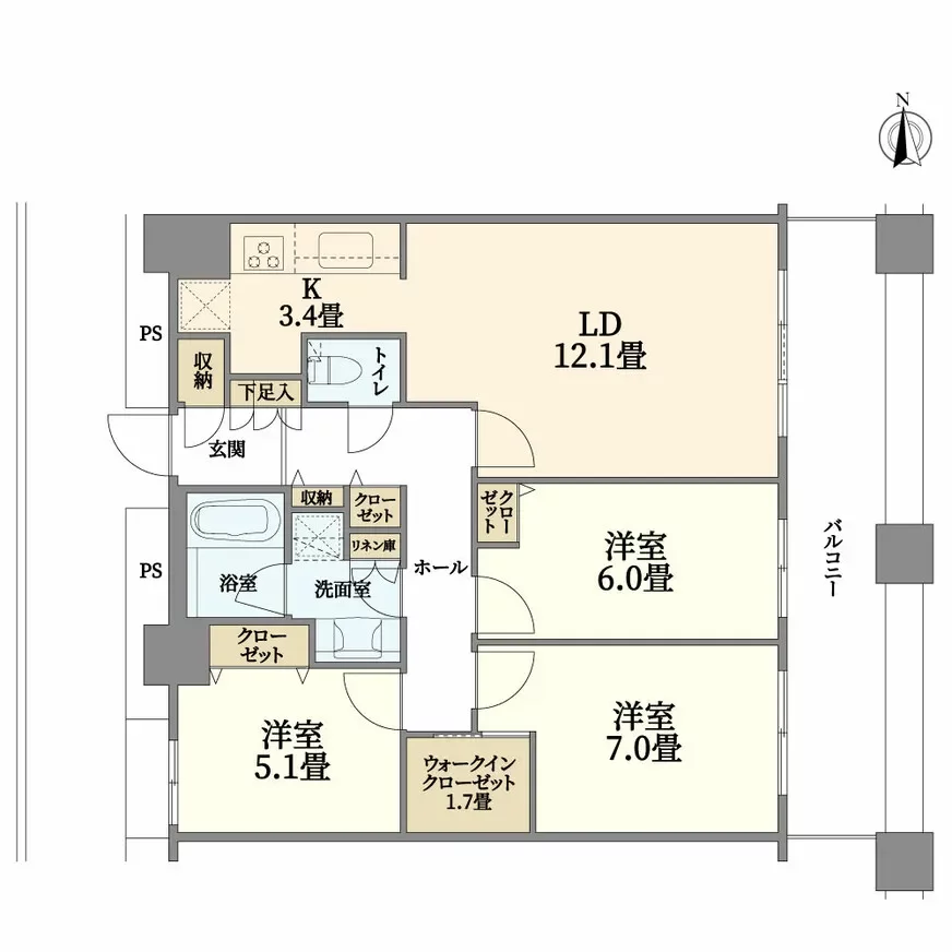 東京シーサウスブランファーレ 間取り図例