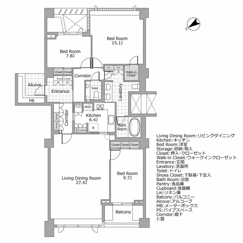 ザ・ハウス南麻布 間取り図例