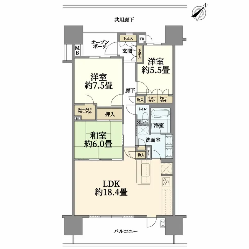 東京フロントコートの間取り図例