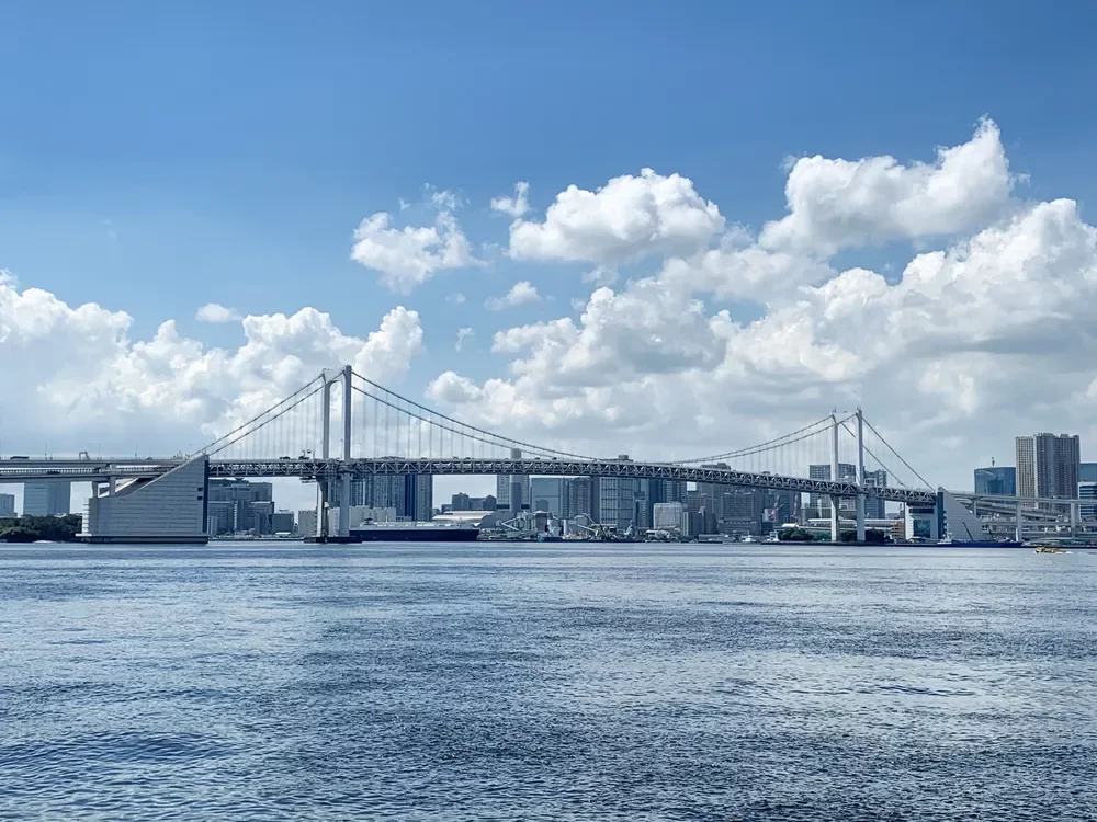 豊洲ぐるり公園から見たレインボーブリッジ