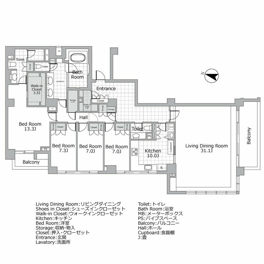 パークマンション南麻布 間取り図例