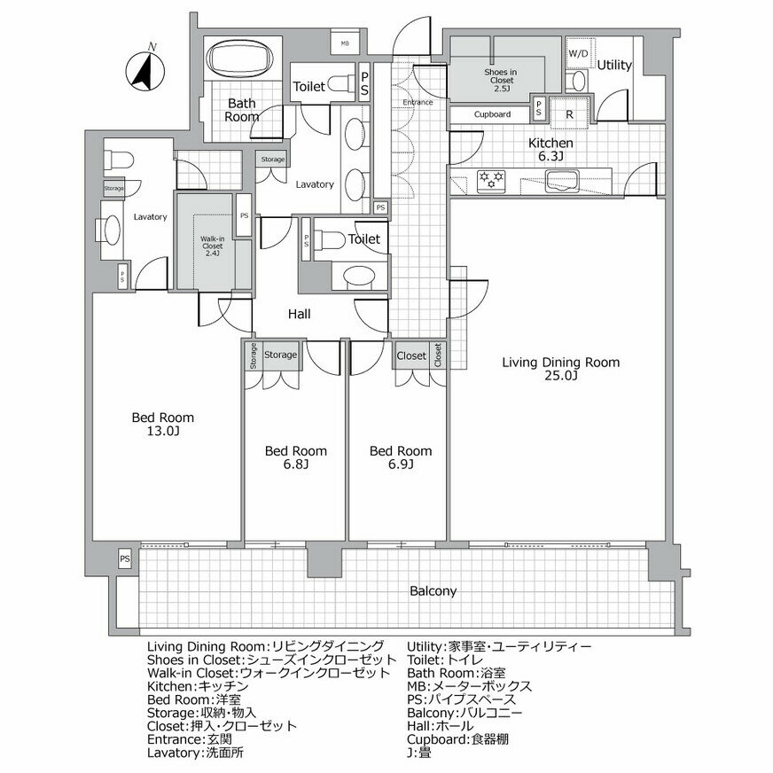 パークマンション南麻布 間取り図例