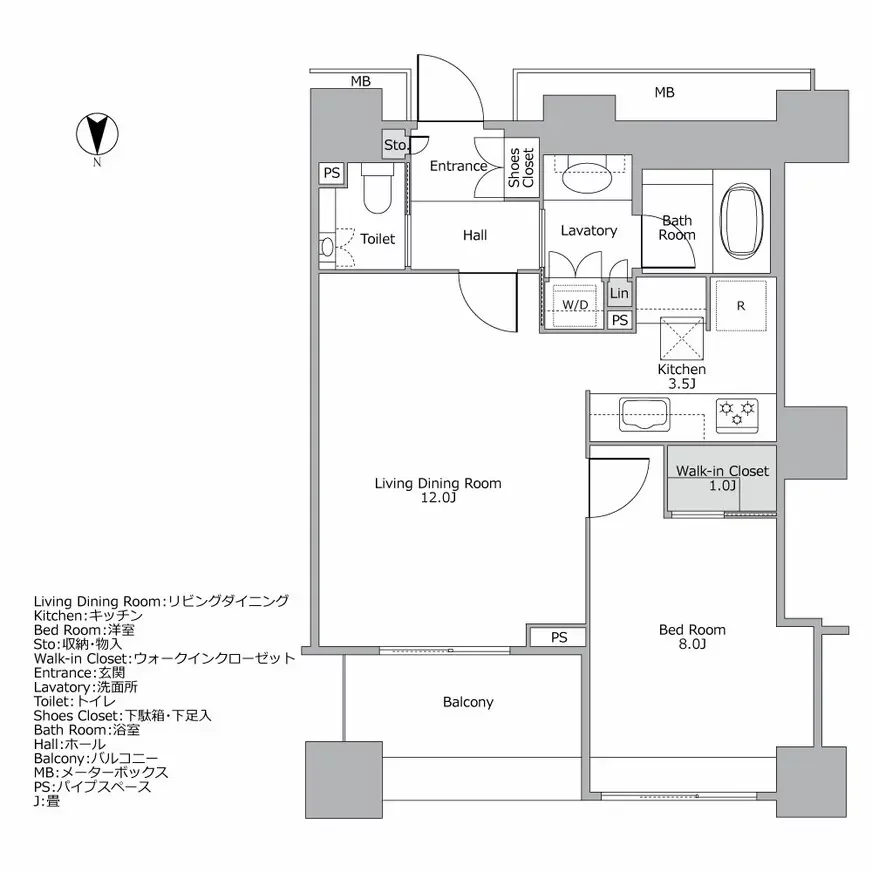 広尾ガーデンフォレスト 間取り図例