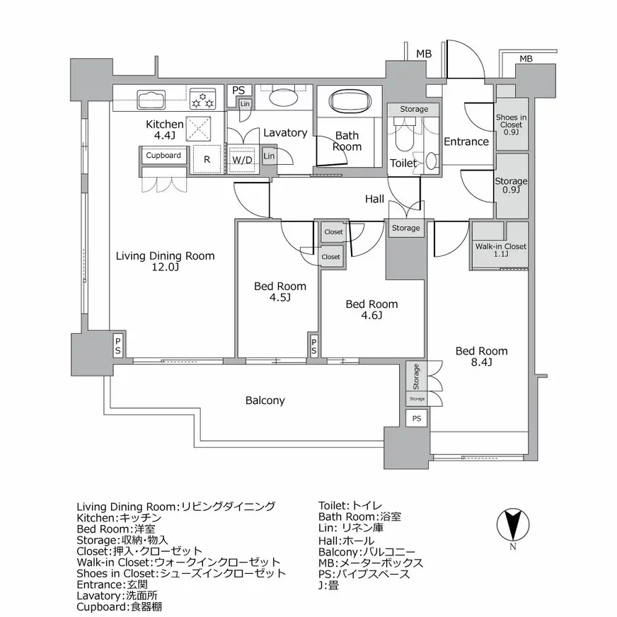 広尾ガーデンフォレスト 間取り図例