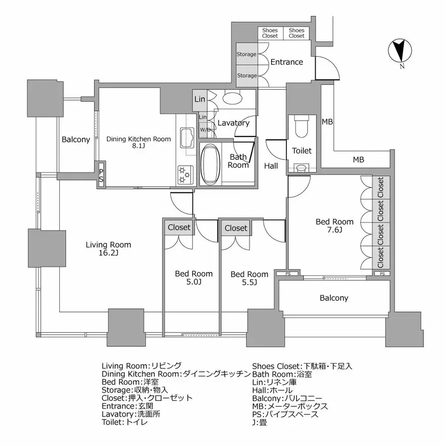 高輪ザ・レジデンス 間取り図例