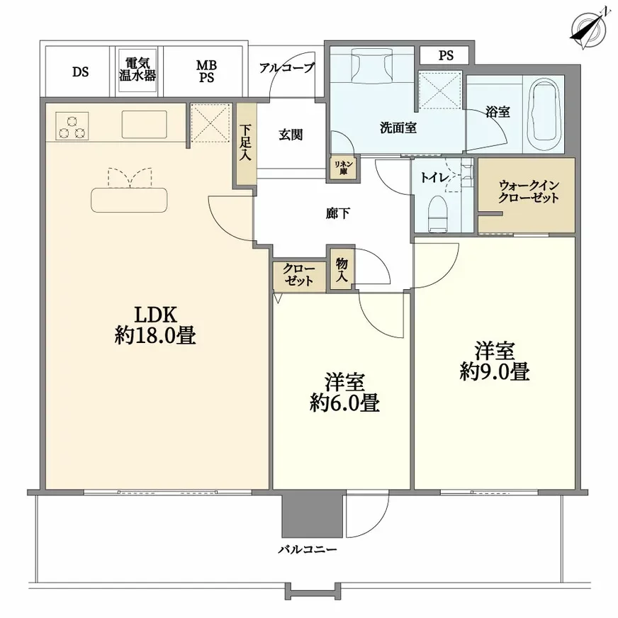 ライオンズタワー月島 間取り図例