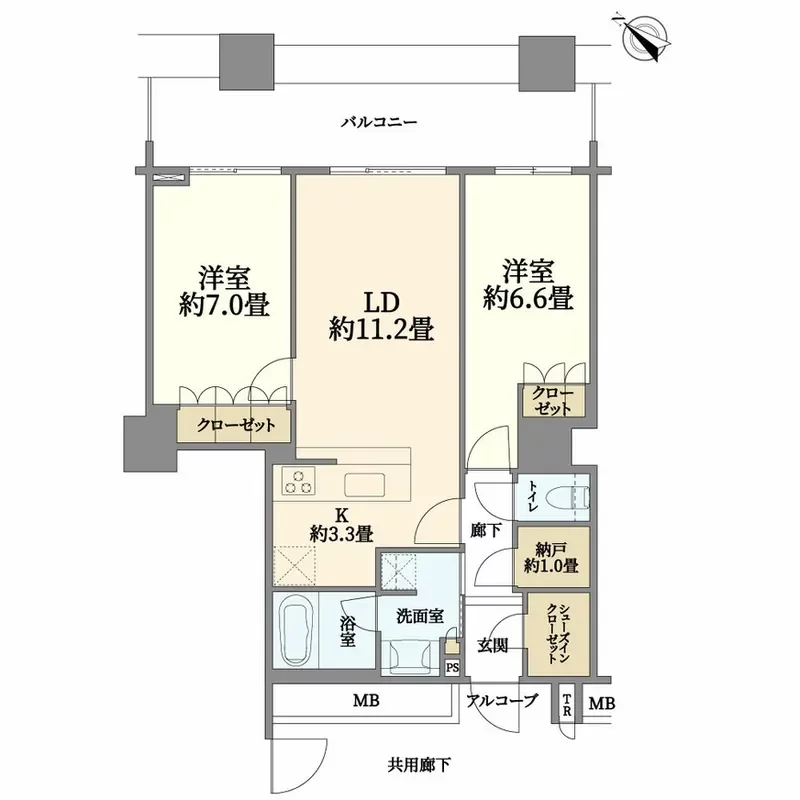 ブリリアマーレ有明タワーアンドガーデンの間取り図一例