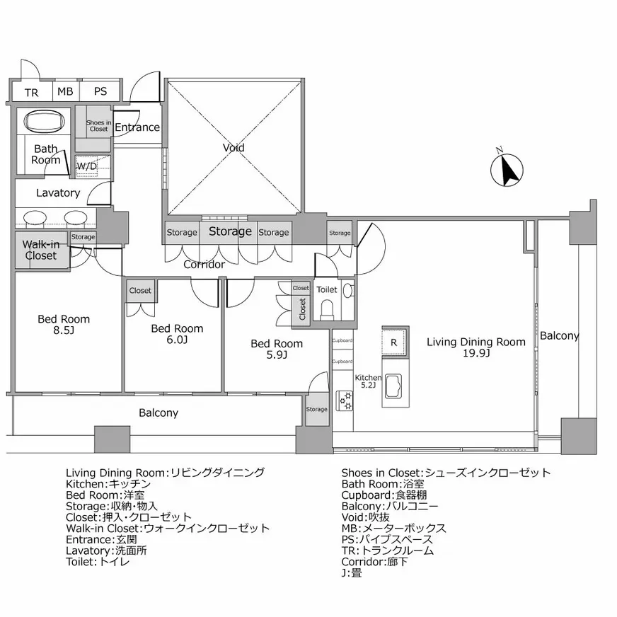 グランスイート虎ノ門 間取り図例