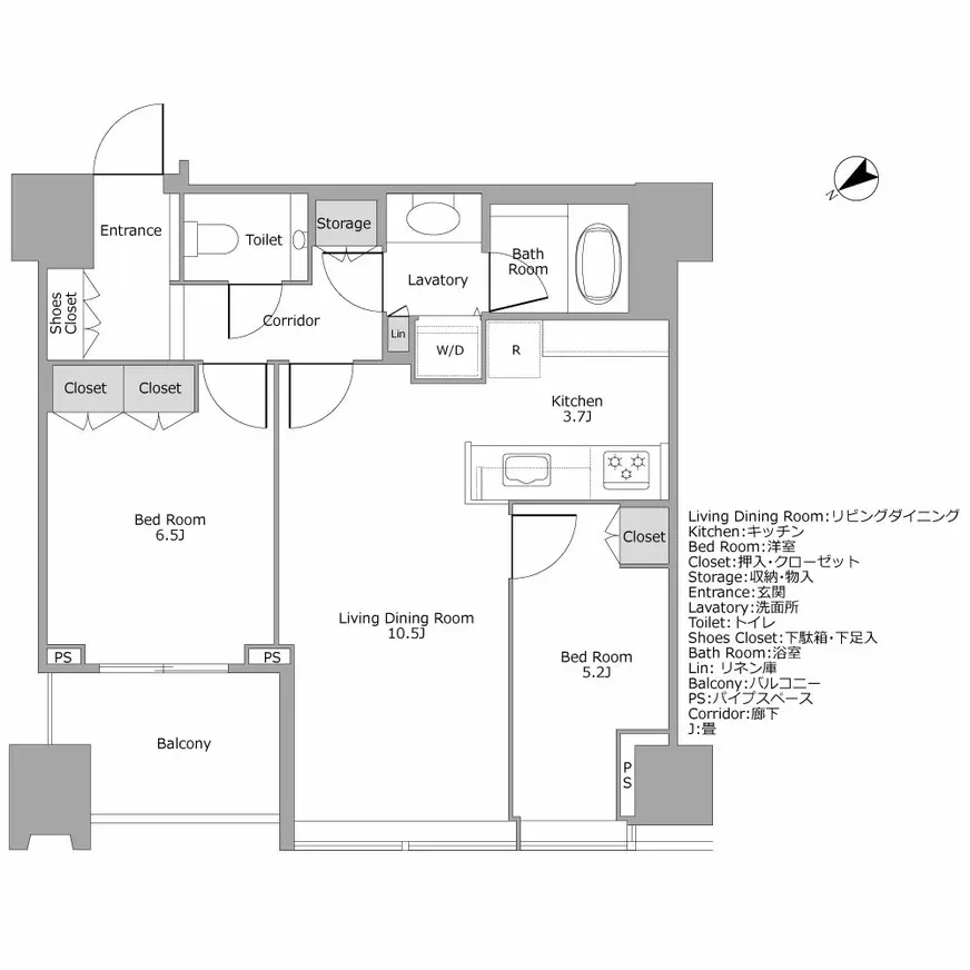 シティタワー麻布十番 間取り図例