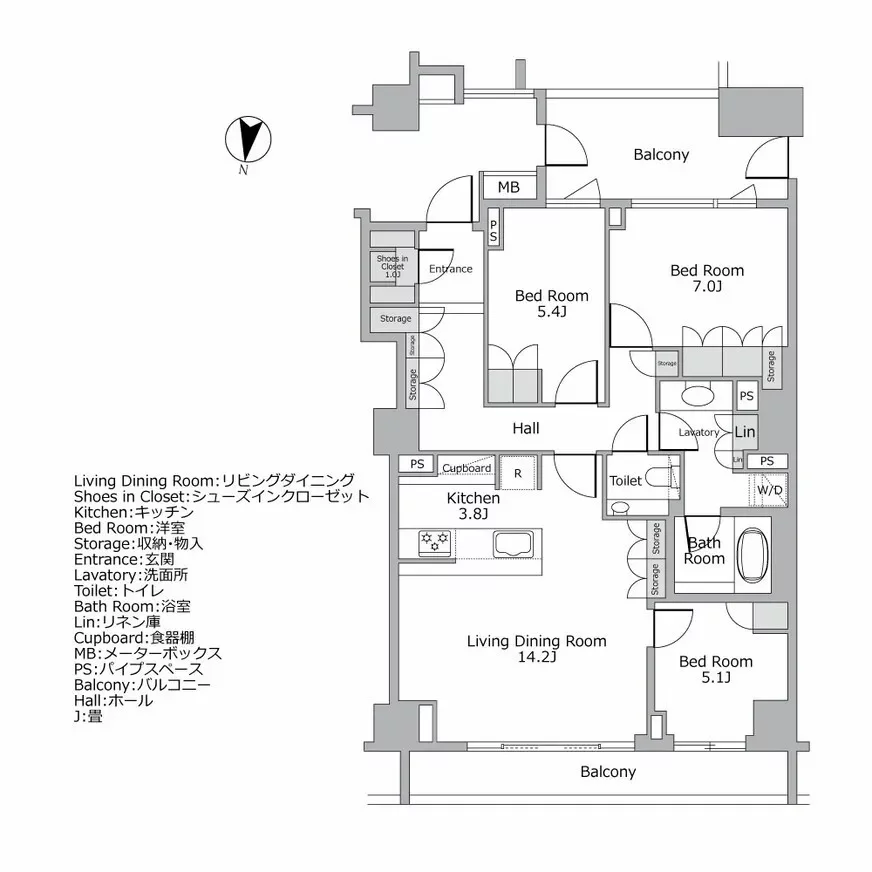 ザ・パークハウス元麻布　間取り図例