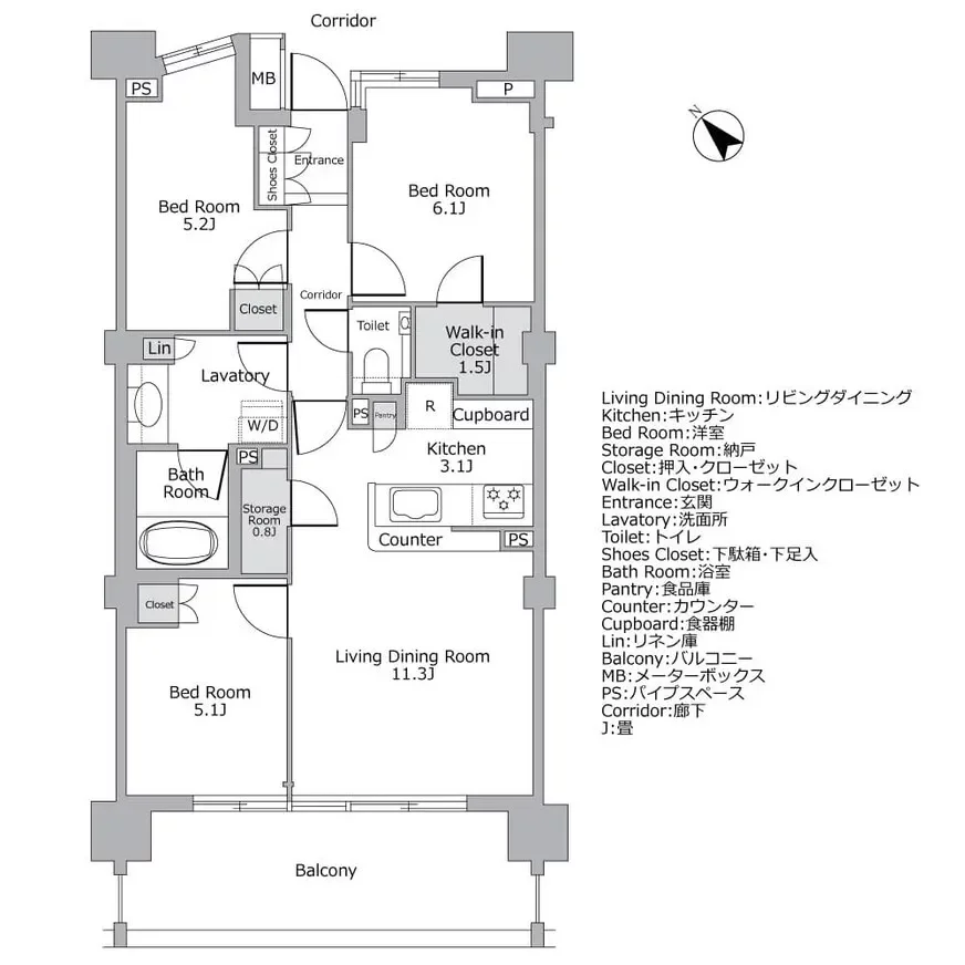 パークホームズ品川 ザ・レジデンス 間取り図例