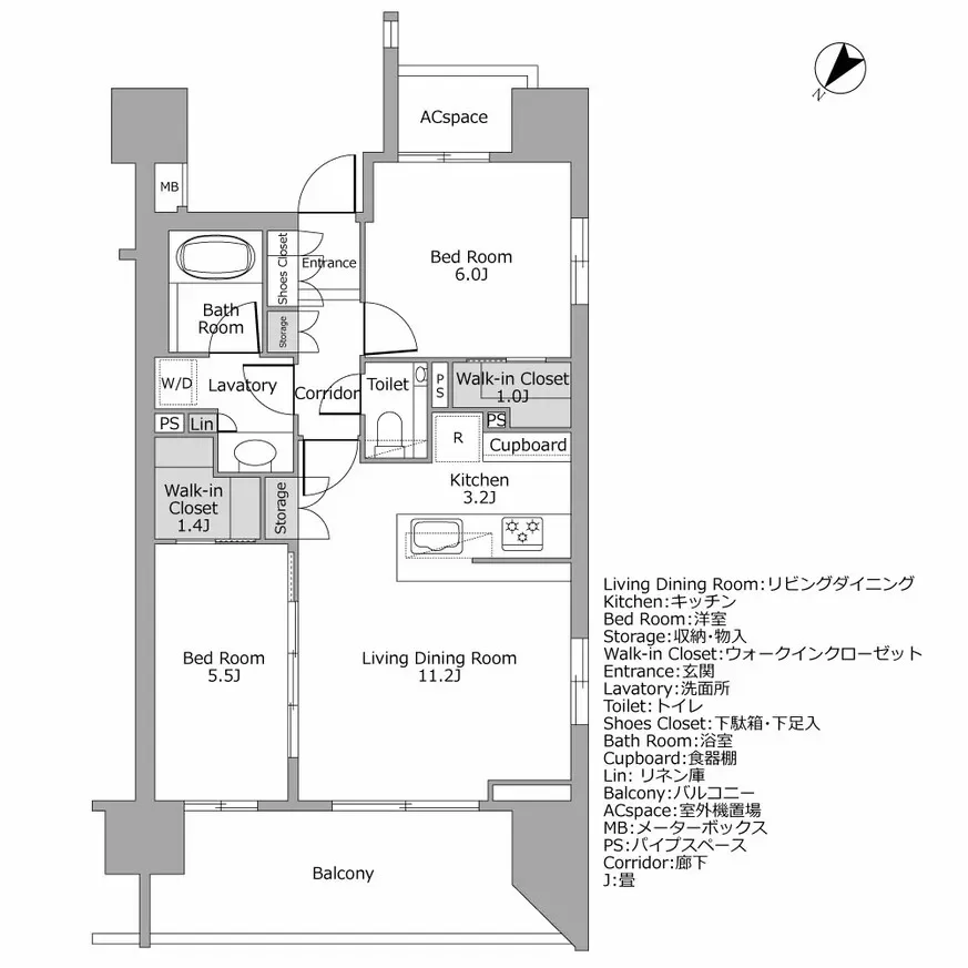 ザ・パークハウス赤坂レジデンス 間取り図例