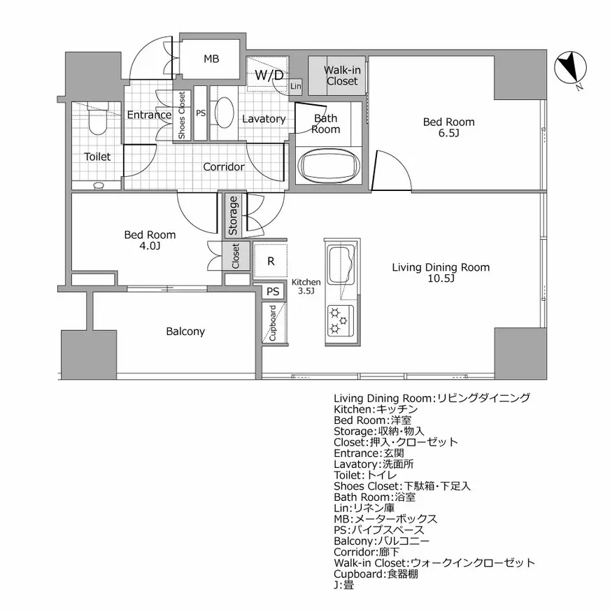 グランスイート麻布台ヒルトップタワー 間取り図例