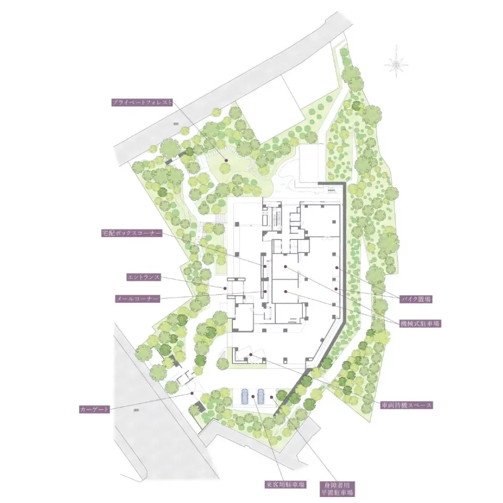 グランドメゾン白金の杜ザ・タワー 敷地配置図