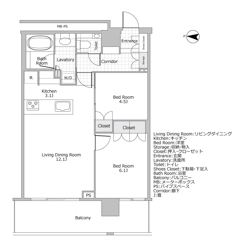 グランドメゾン白金の杜ザタワー 間取り図例