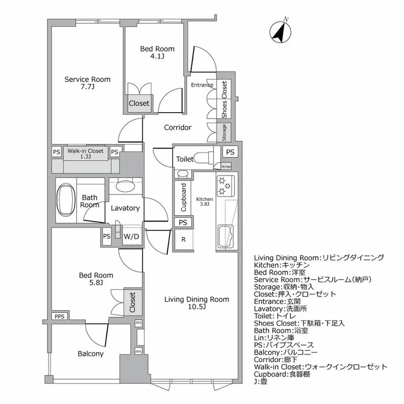 グランスイート広尾 間取り図例