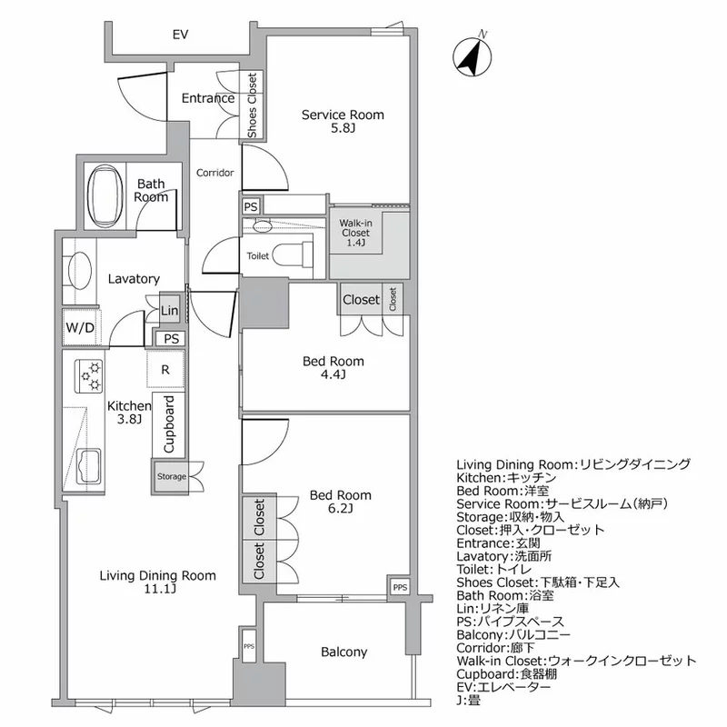 グランスイート広尾 間取り図例