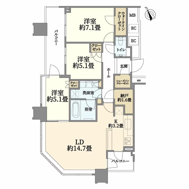 スカイズタワー&ガーデンの間取り図例