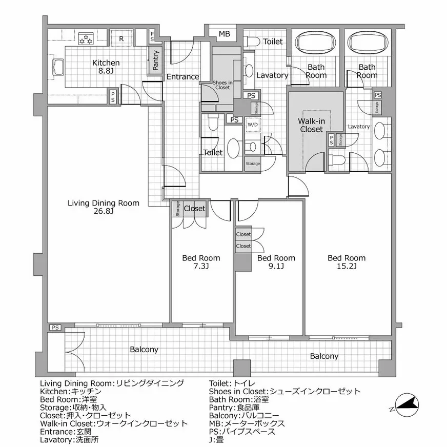 元麻布クラティオ 間取り図例