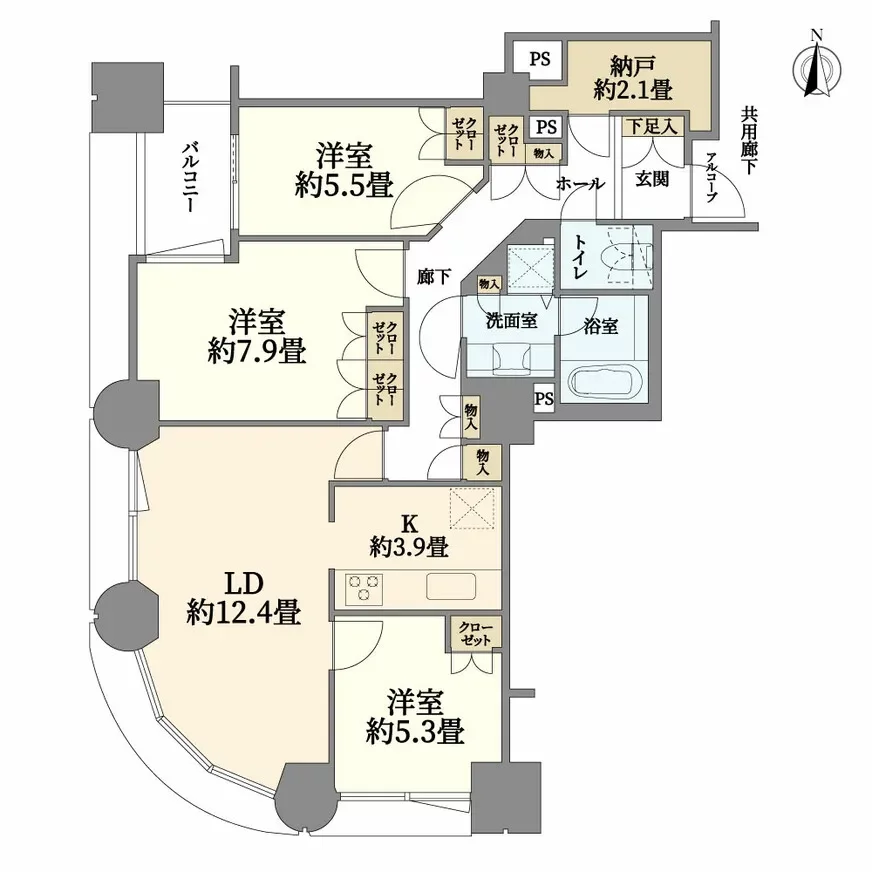 センチュリーパークタワー 間取り図例