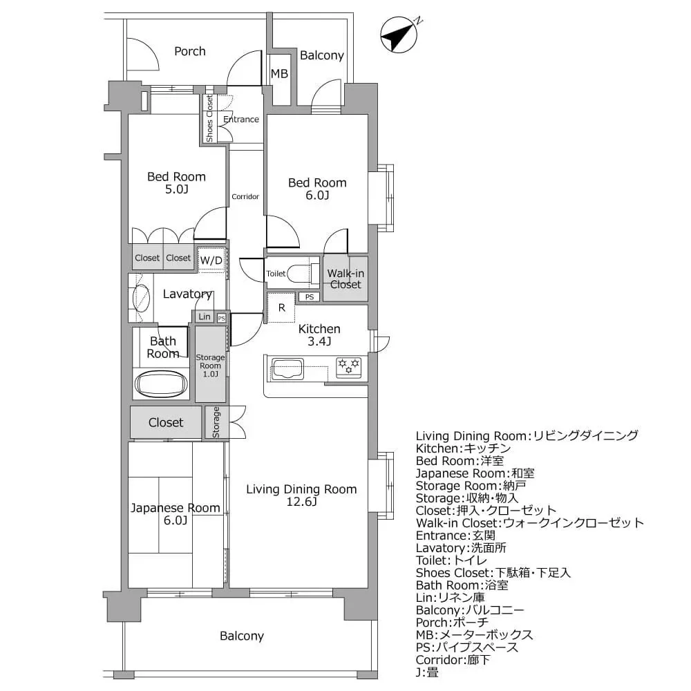 小石川ザ・レジデンス 間取り図例