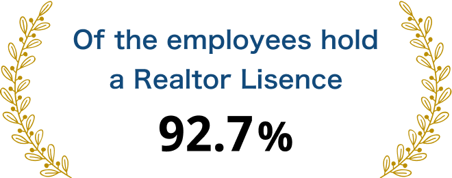 Of the employees hold a Realtor Lisence 92.7%